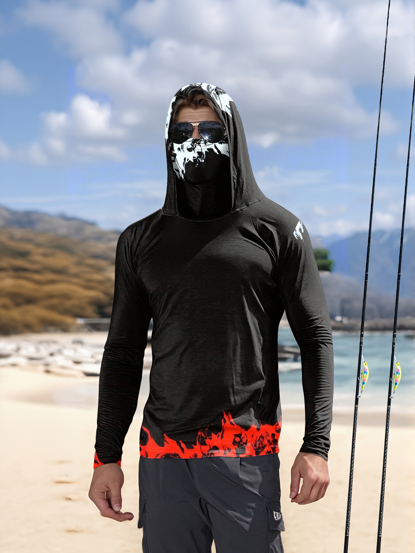 Fishing Shirt Uv Protection - Chemise de pêche à capuche pour